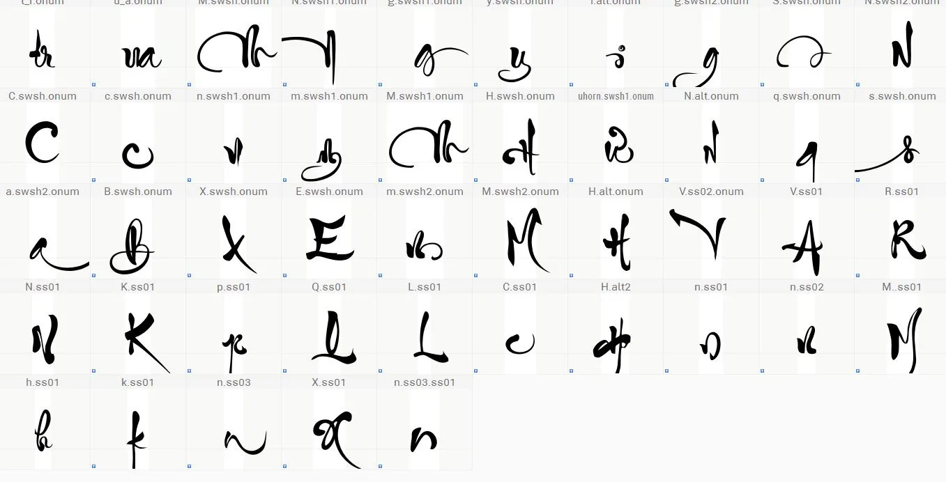 Font thư pháp tiểu tự