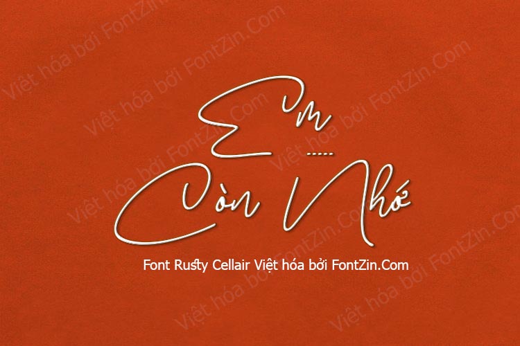Font Việt hóa Rusty Cellair phù hợp thiết kế thiệp mời, làm chữ ký...