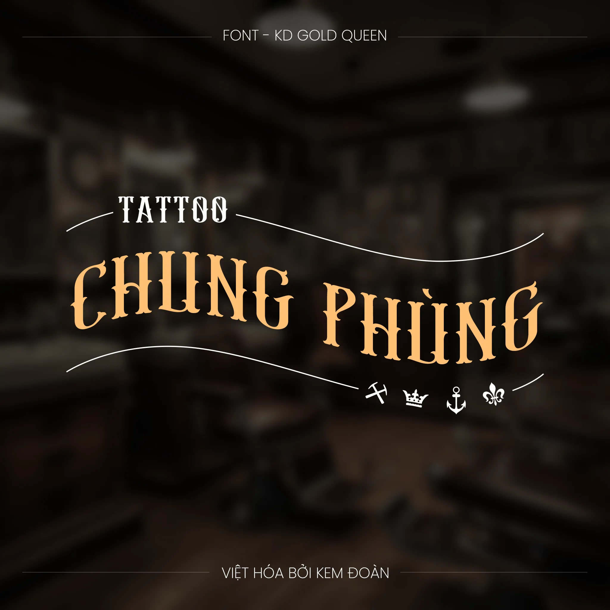 Font chữ tattoo Việt hóa KD Gold Queen • Font Zin